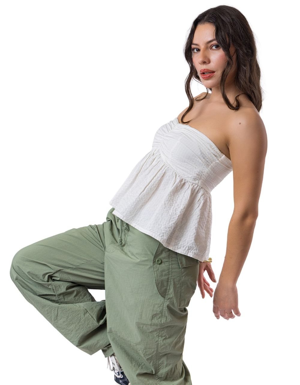 Ruched Peplum Top