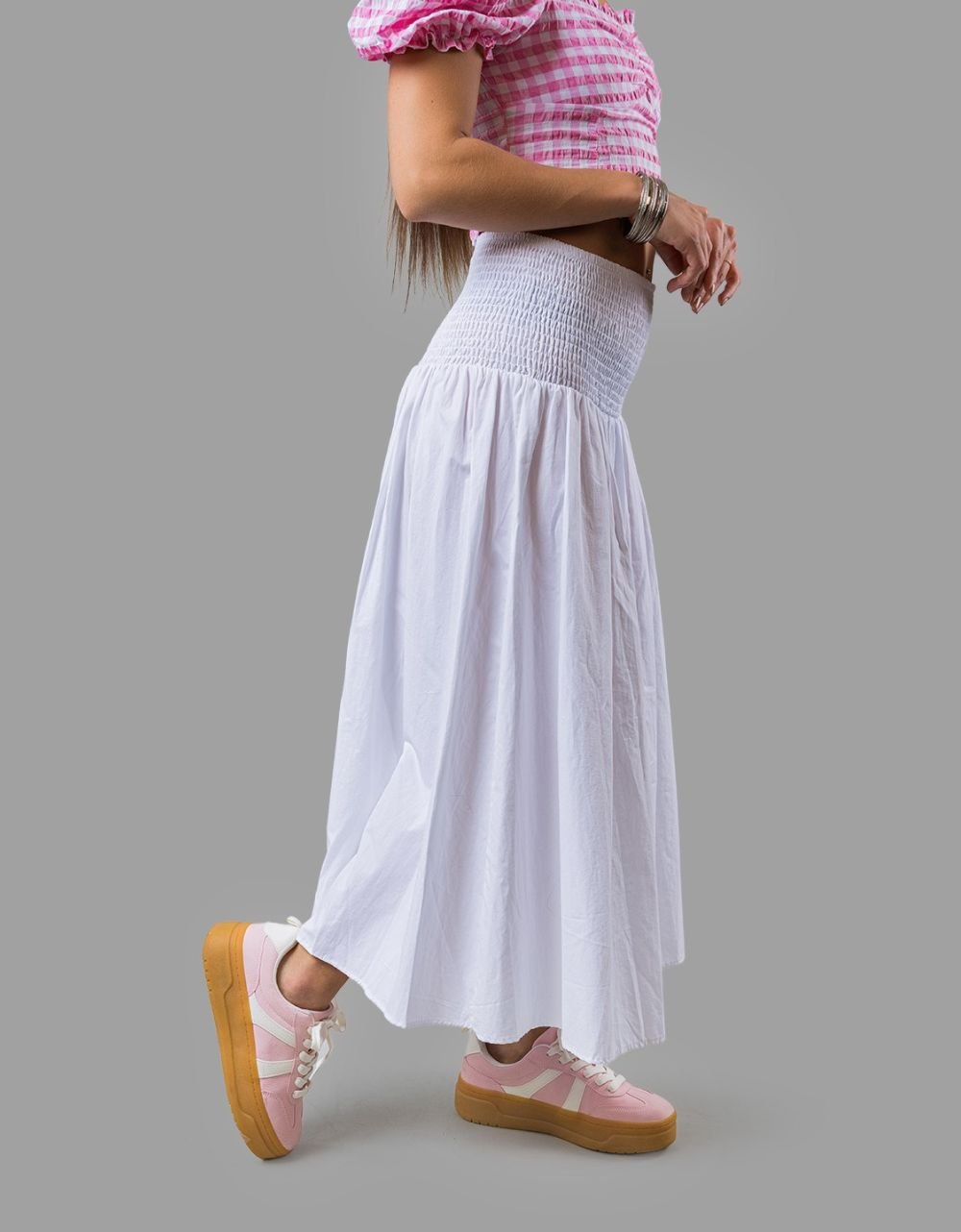 Smoked Naist Long Skirt