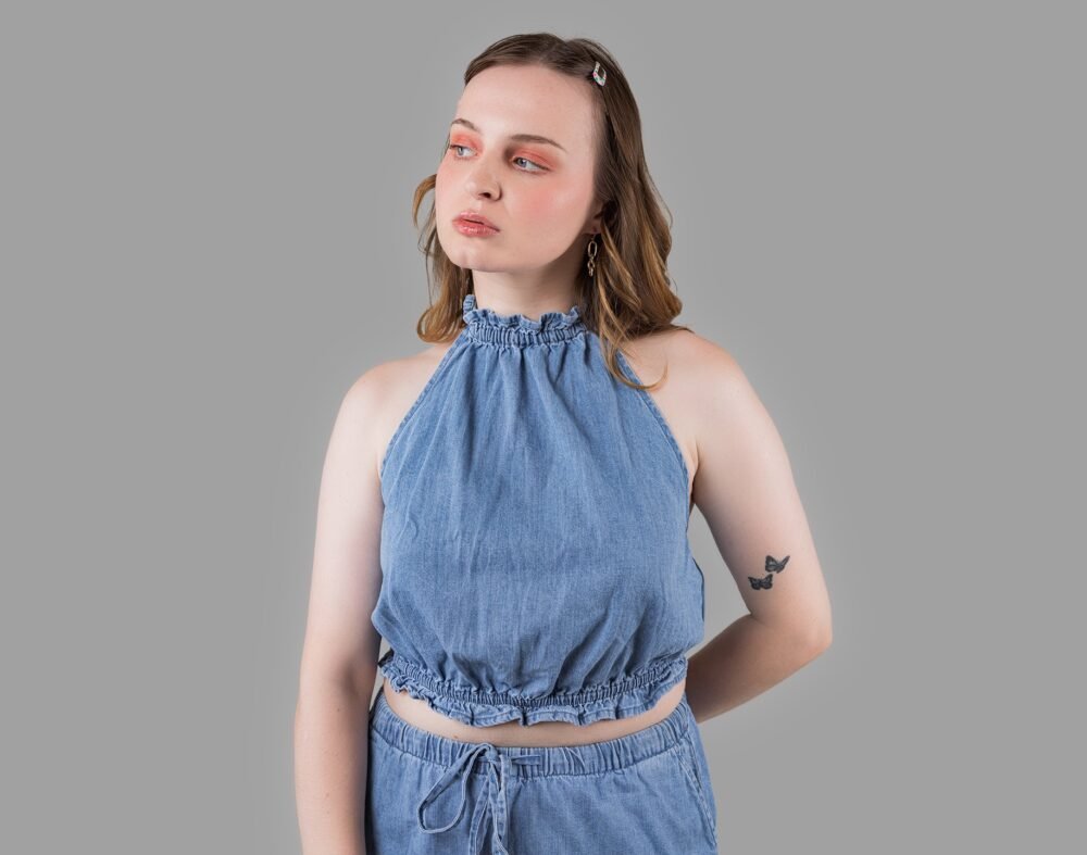 Halter Denim Top