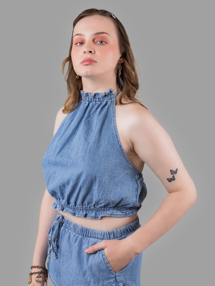 Halter Denim Top