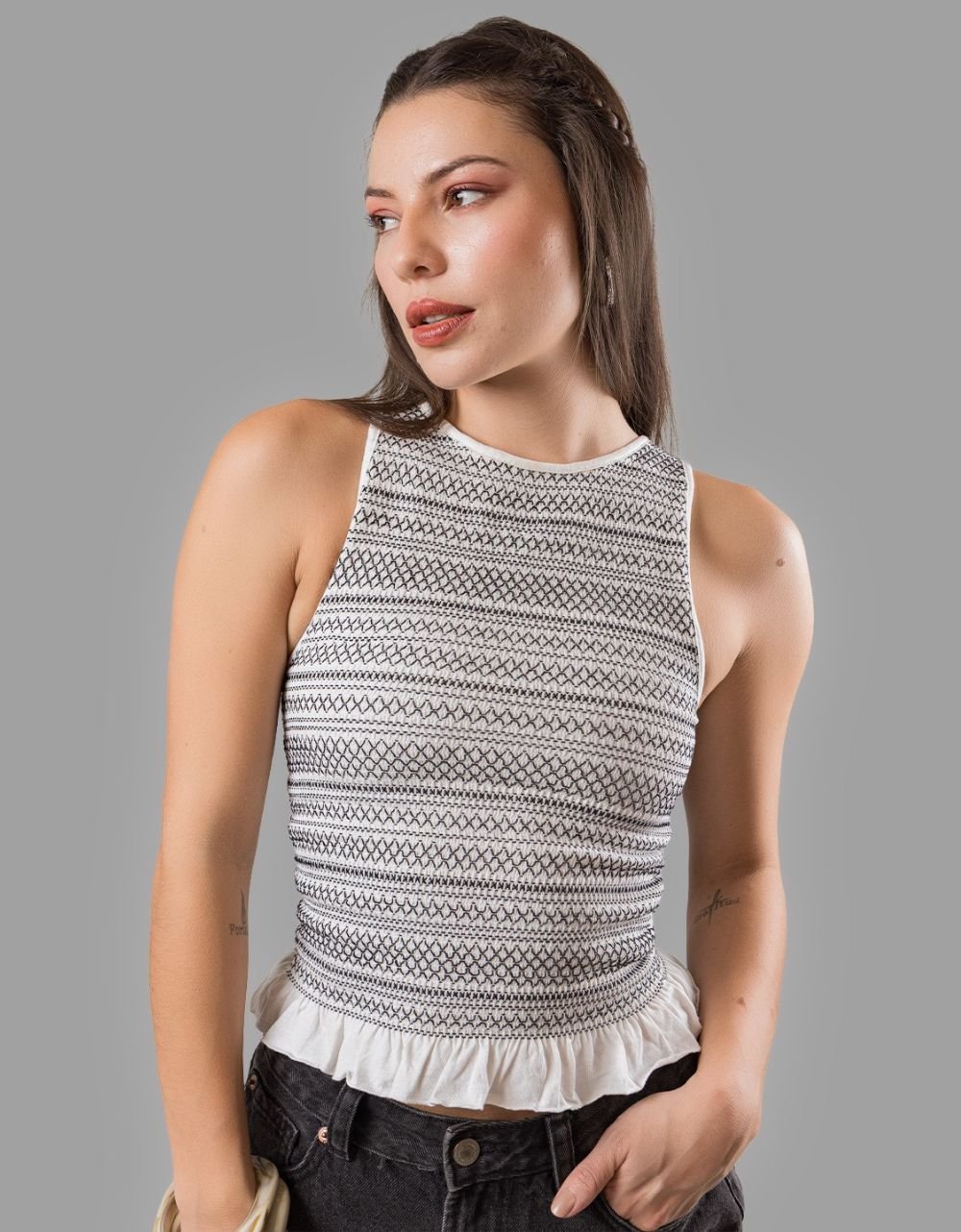 Black & White Smoked Top