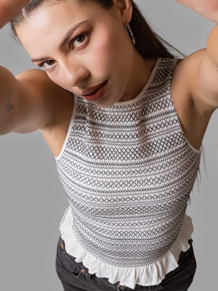 Black & White Smoked Top