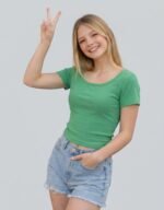 Rib Wide Neck T-Shirt