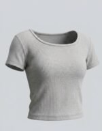 Rib Wide Neck T-Shirt
