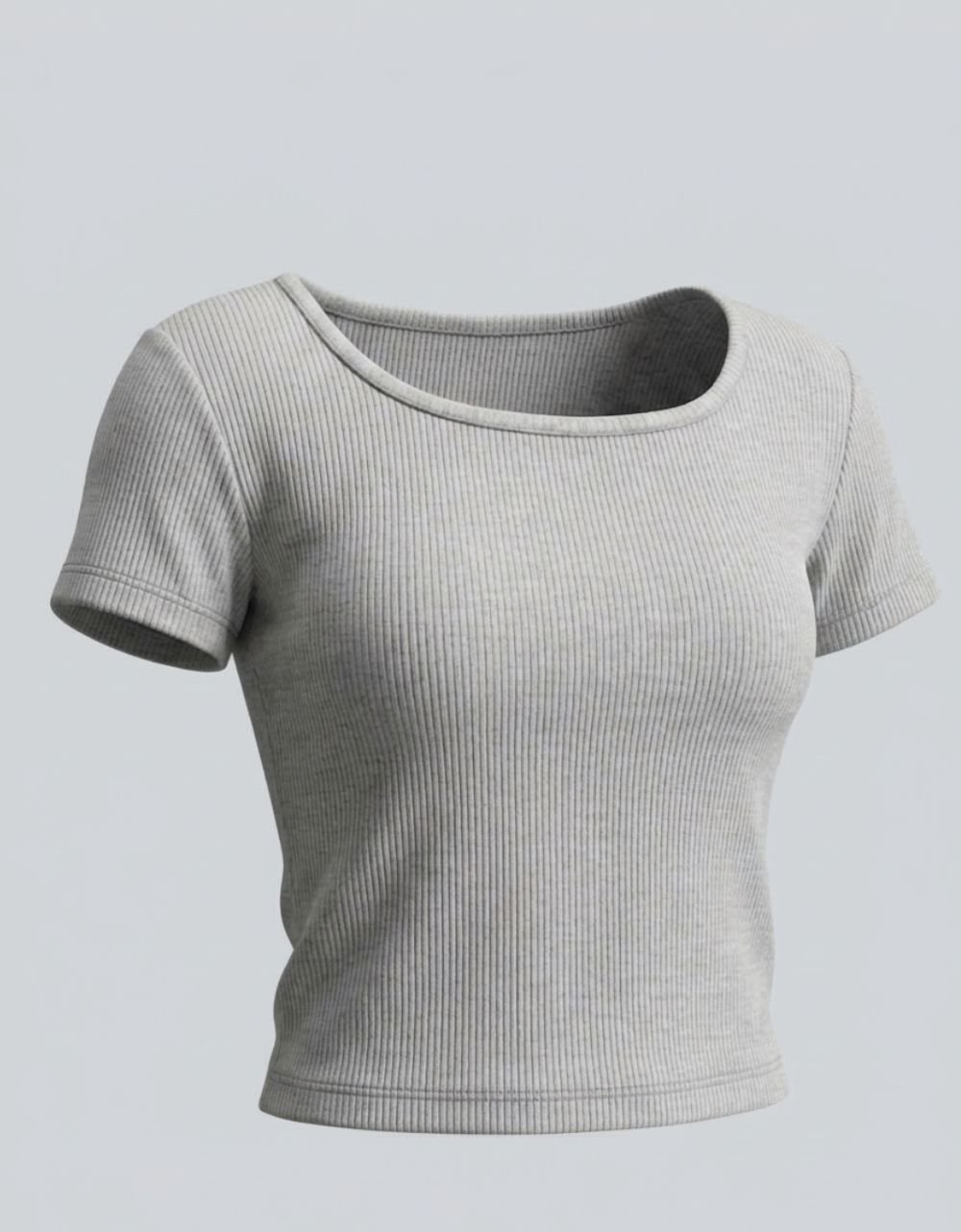 Rib Wide Neck T-Shirt