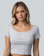 Rib Wide Neck T-Shirt