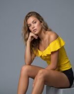 Neck Ruffle Front Twist Top