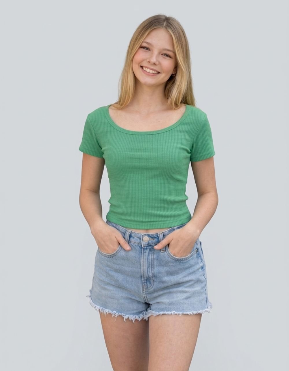 Rib Wide Neck T-Shirt