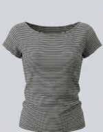 Boat Neck Stripe T-Shirt