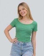 Rib Wide Neck T-Shirt