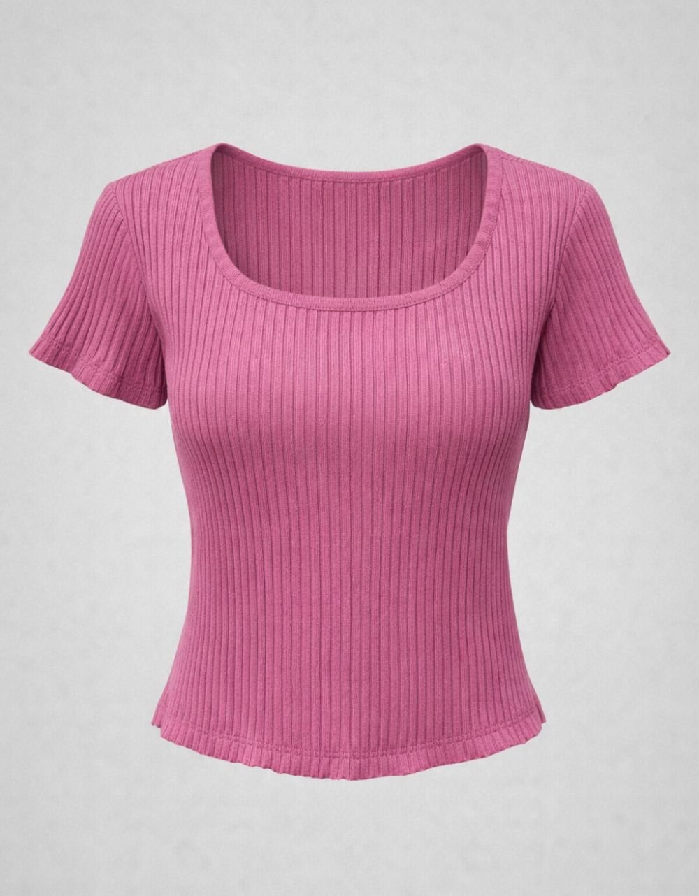 Rib Wide Neck T-Shirt