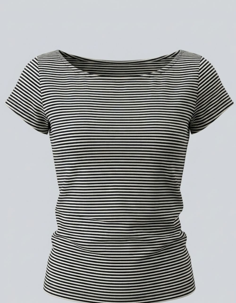 Boat Neck Stripe T-Shirt