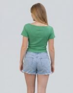 Rib Wide Neck T-Shirt