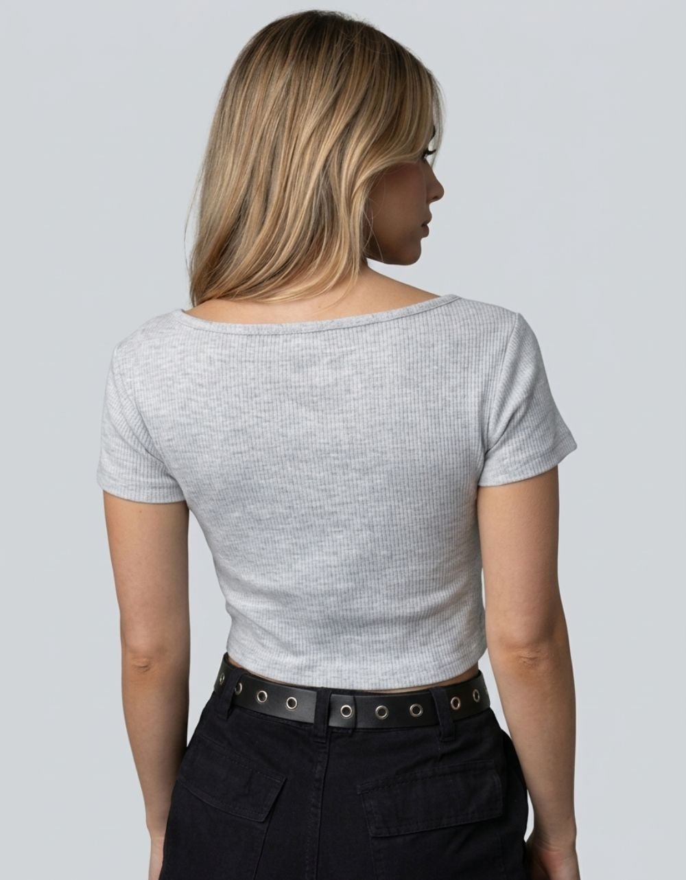 Rib Wide Neck T-Shirt