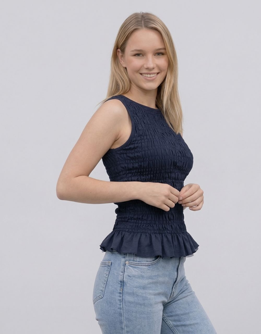 Sleeve less Smocked Top