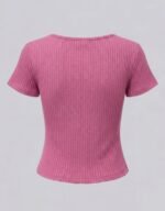 Rib Wide Neck T-Shirt