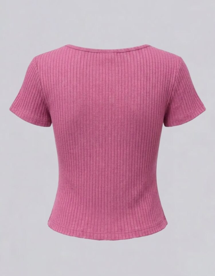 Rib Wide Neck T-Shirt