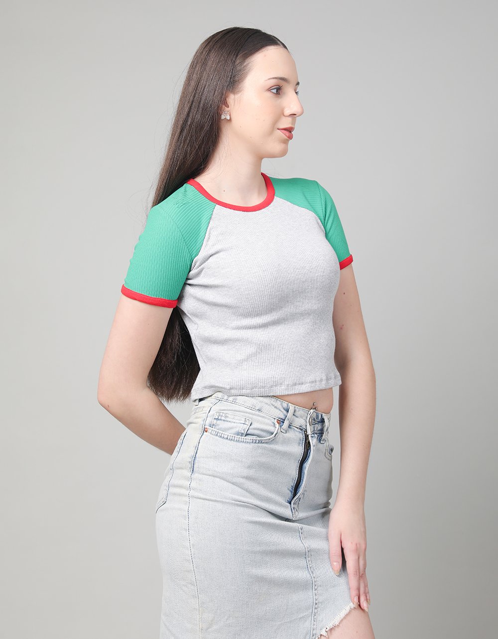 Raglan Sleeve Rib T-Shirt