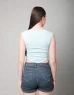 Cap Sleeve Fitted Crop Top