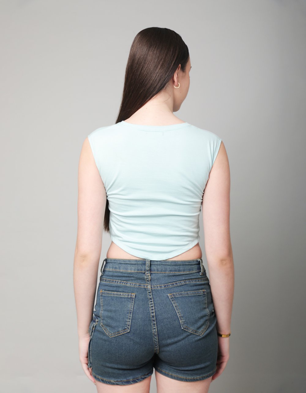 Cap Sleeve Fitted Crop Top