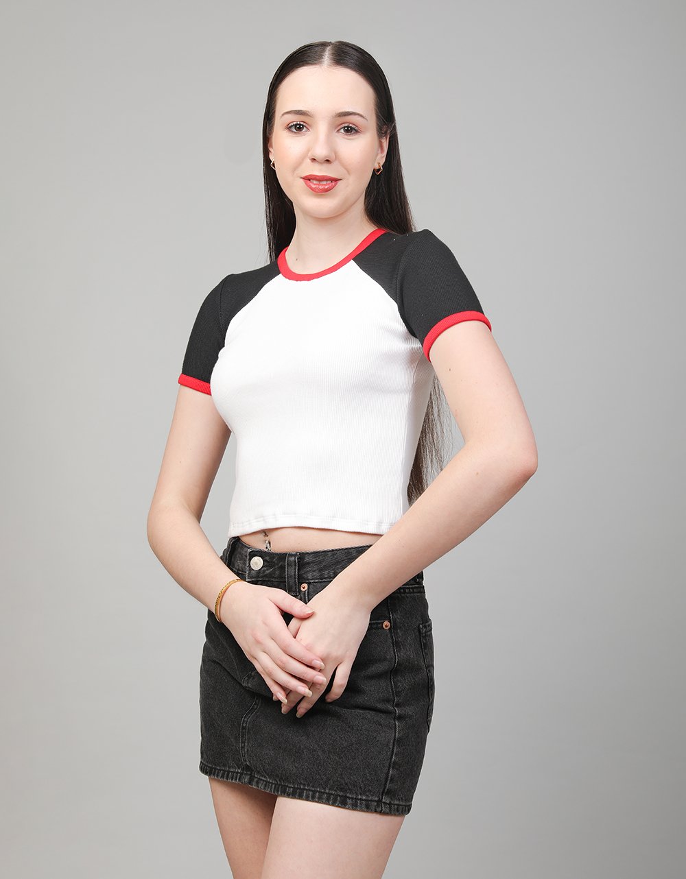Raglan Sleeve Rib T-Shirt