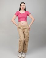 Rib Wide Neck T-Shirt