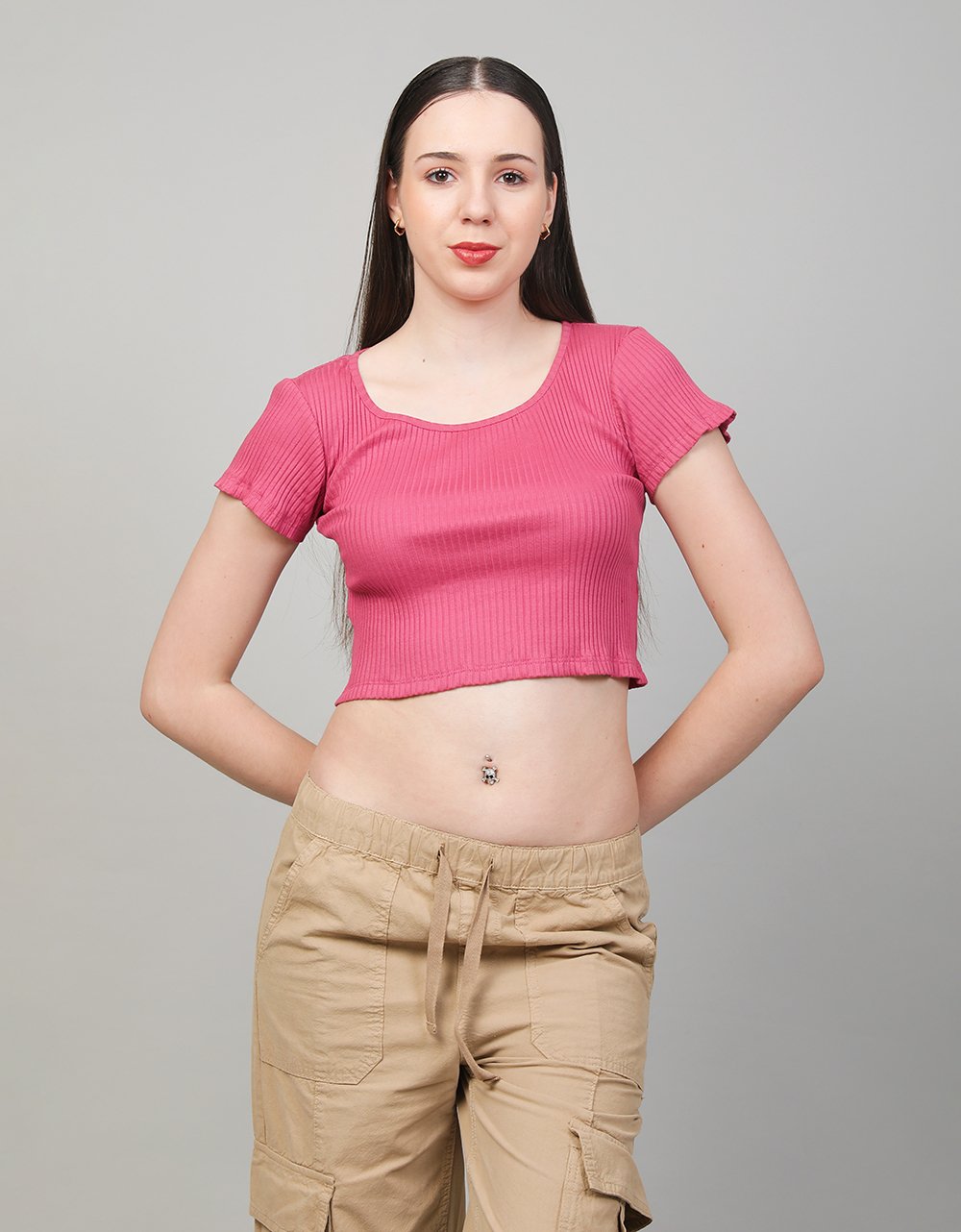 Rib Wide Neck T-Shirt