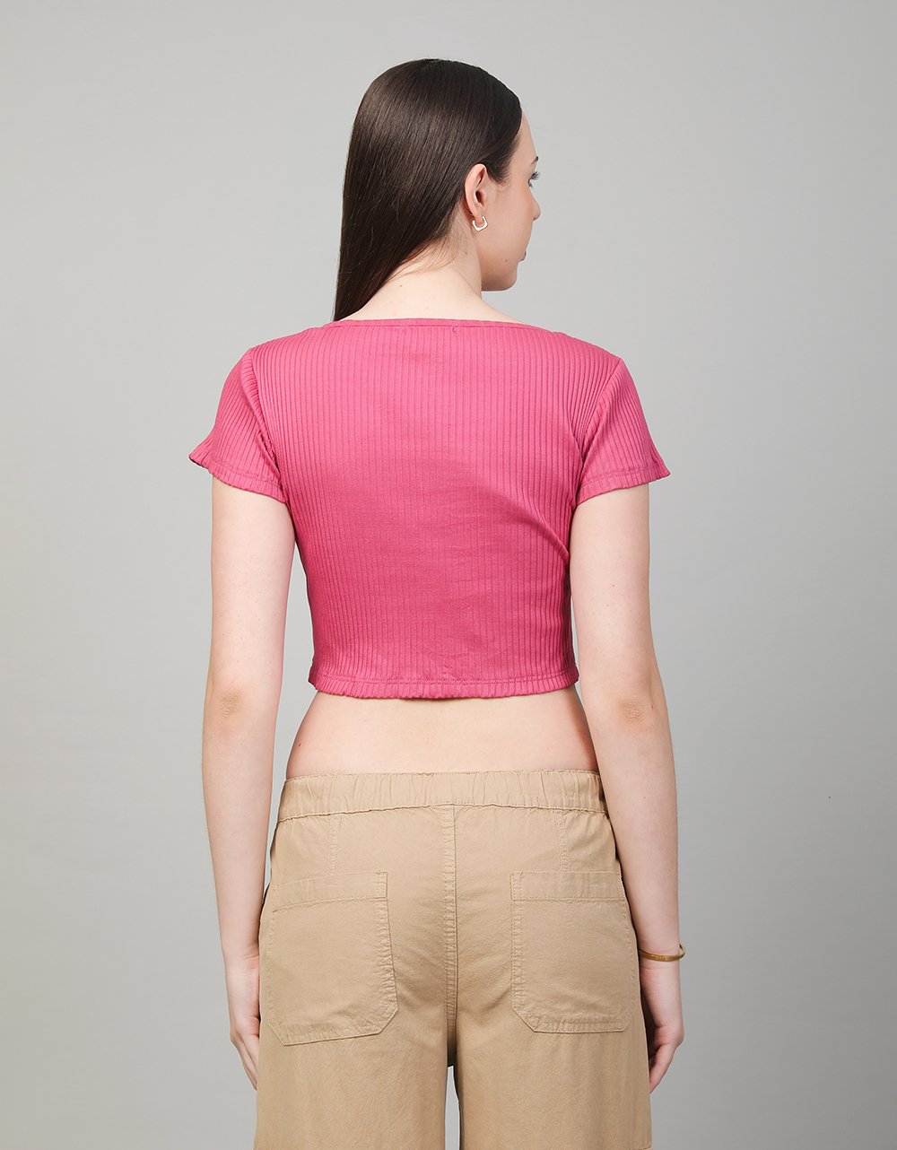 Rib Wide Neck T-Shirt