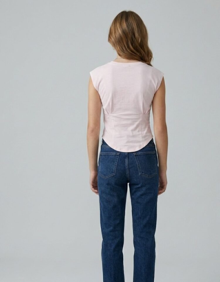 Cap Sleeve Fitted Crop Top