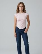 Cap Sleeve Fitted Crop Top