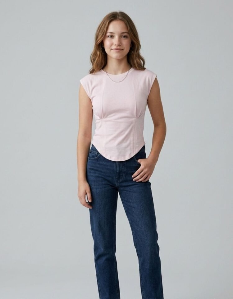 Cap Sleeve Fitted Crop Top