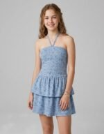 Halter Neck Tiered Mini Dress