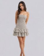 Smocked Block Printed Tube Dress