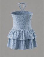 Halter Neck Tiered Mini Dress