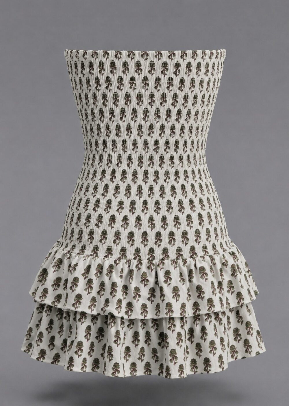 Printed Smocked Tube Dress