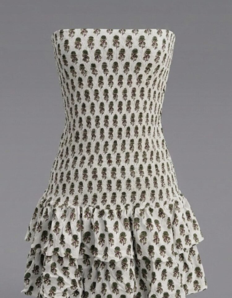 Printed Smocked Tube Dress
