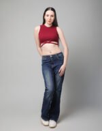 Ribbed Tie-Up Crop Top