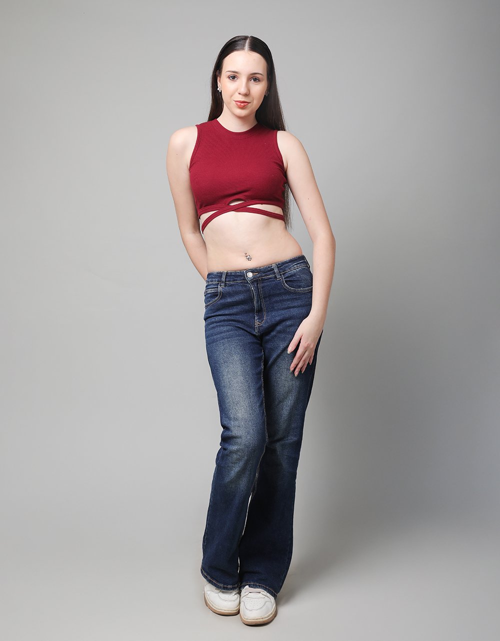 Ribbed Tie-Up Crop Top