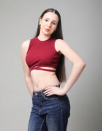 Ribbed Tie-Up Crop Top