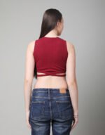 Ribbed Tie-Up Crop Top