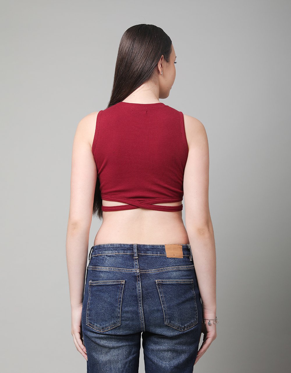 Ribbed Tie-Up Crop Top