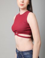 Ribbed Tie-Up Crop Top