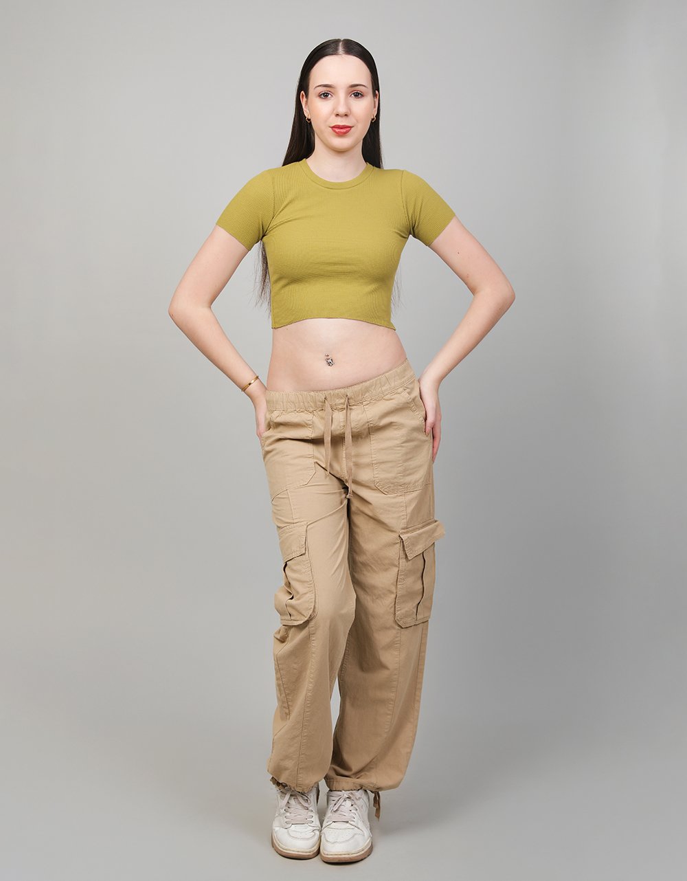 Waffle Knit Crew Neck  Top