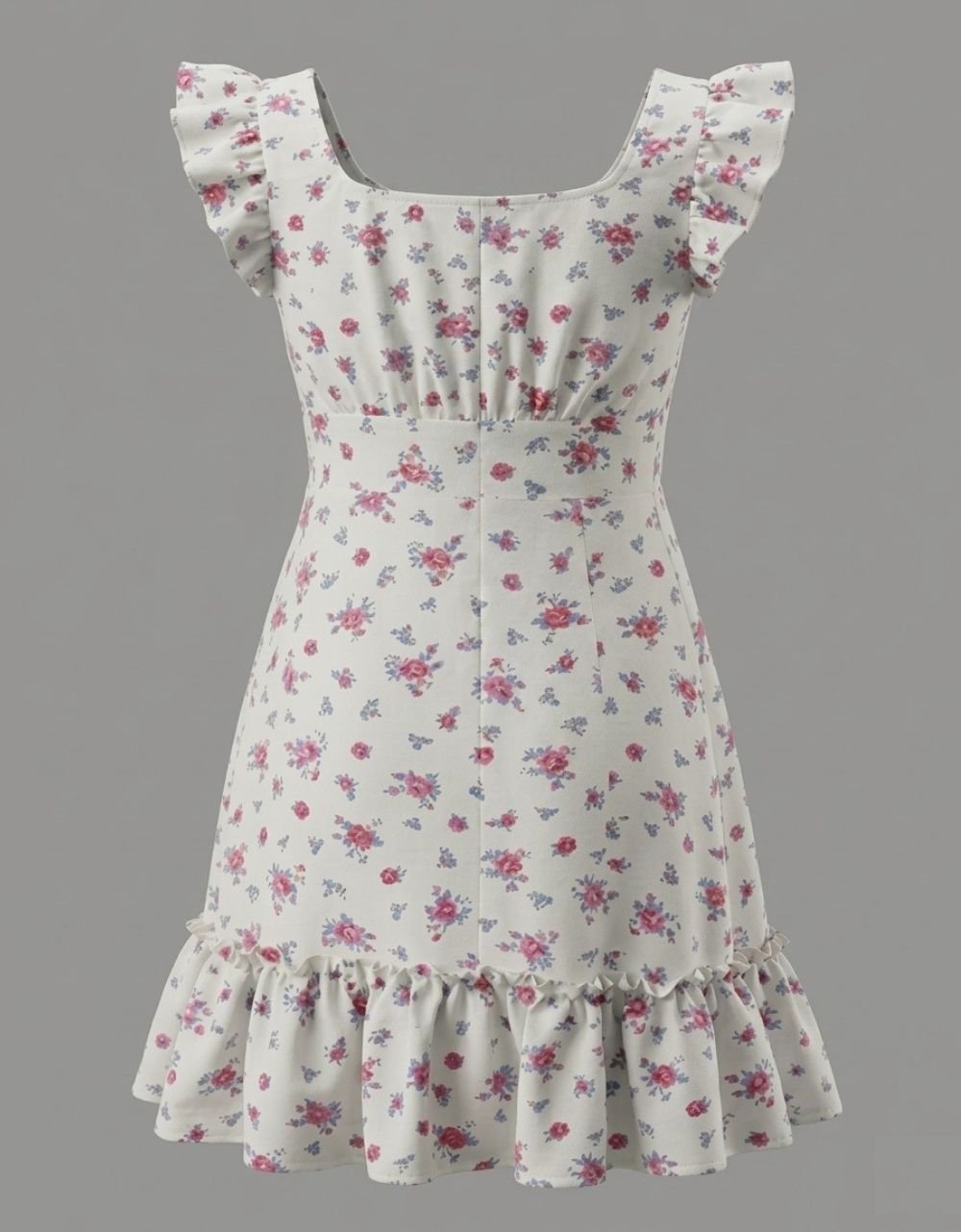 Square Neck Ruffle Sleeve Dress