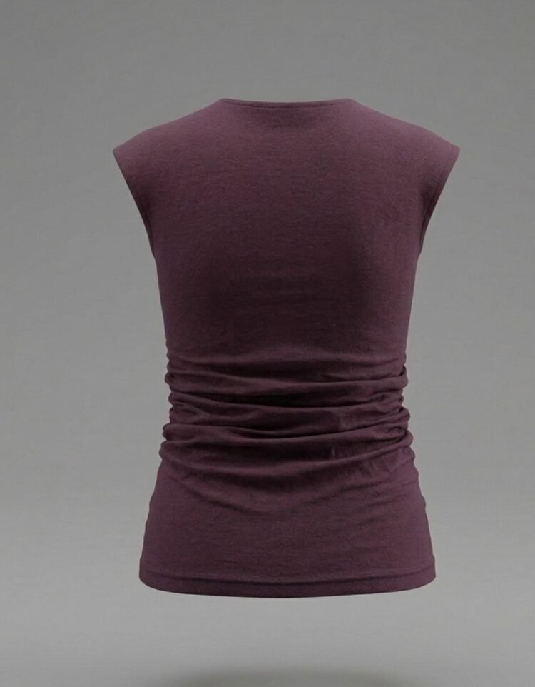 Side Ruched Sleeve Less Top