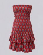 Smocked Block Printed Tube Dress