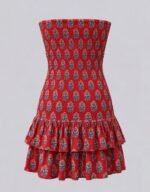 Smocked Block Printed Tube Dress