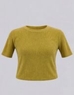 Waffle Knit Crew Neck  Top