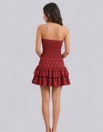 Smocked Block Printed Tube Dress