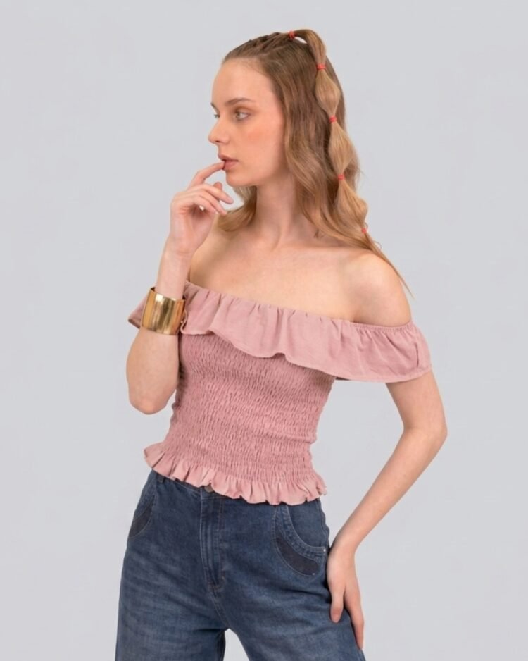 Smocked Off Shoulder Top